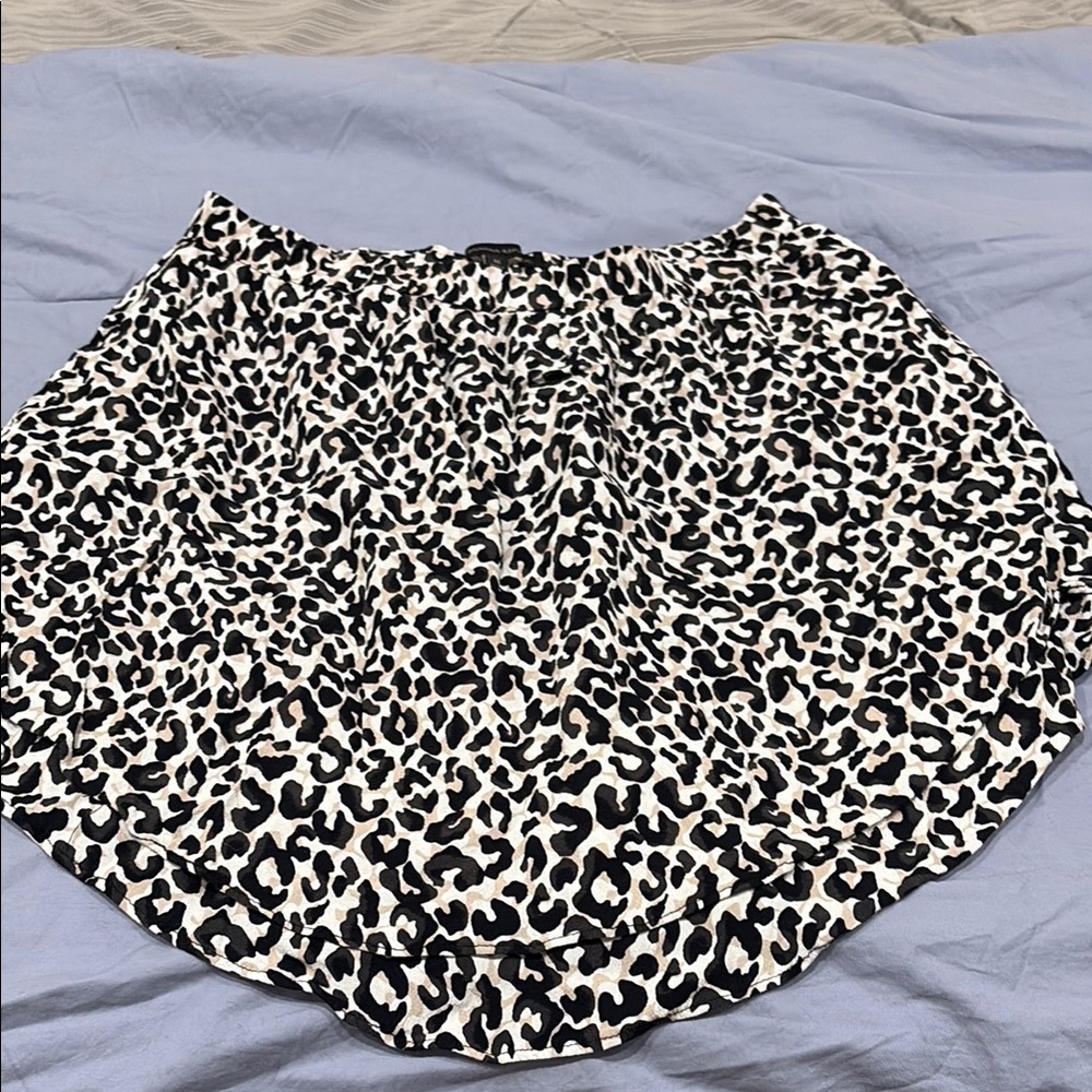 Women’s Black and White Leopard Print Skirt